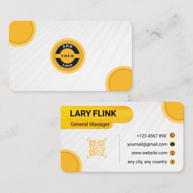 Visita Tarjeta de presentación profesional con código QR (Anverso / Reverso)