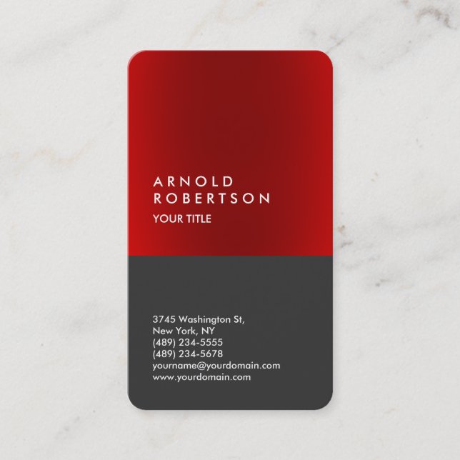 Visita Tarjeta de presentación profesional de banda roja  (Anverso)