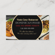 Tarjeta de presentación profesional de comida domi