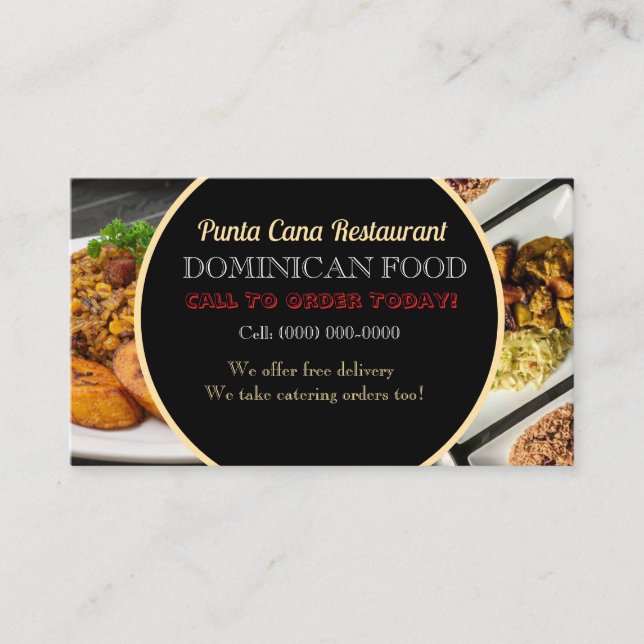 Visita Tarjeta de presentación profesional de comida domi (Anverso)