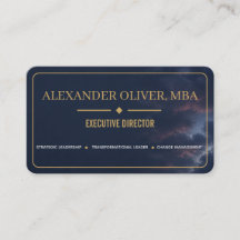 Tarjeta de presentación profesional de lujo azul m