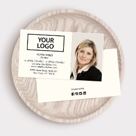 Visita Tarjeta de presentación profesional de marfil-blan