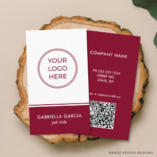 Visita Tarjeta de presentación profesional logotipo QR bu