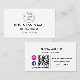 Visita Tarjeta de Presentación Profesional Moderna con Có