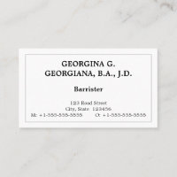 Tarjeta de presentación profesional para abogados