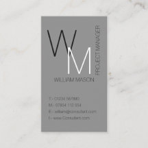 Tarjeta de presentación profesional simple y gris