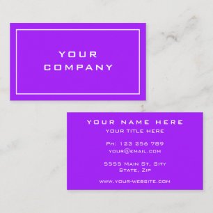 Visita Tarjeta de presentación Purple Color Professional 