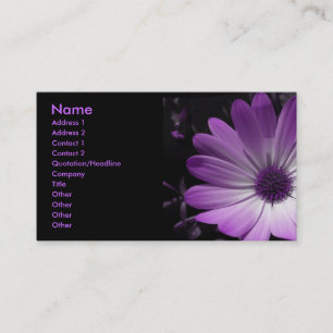 Visita Tarjeta de presentación Purple Daisy Flower Person