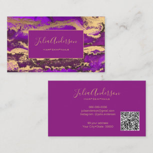 Visita Tarjeta de presentación Purple de código QR