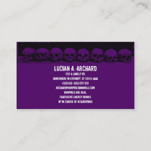 Visita Tarjeta de presentación Purple Gothic Skulls