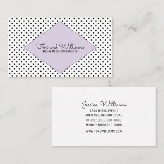 Visita Tarjeta de presentación Purple Modern Polka Dots