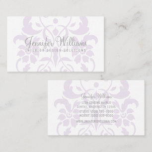 Visita Tarjeta de presentación Purple Subtle Damask