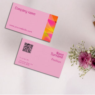 Visita Tarjeta de presentación QR abstracta naranja amari