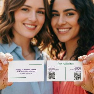 Visita Tarjeta de presentación QR de dos nombres Personal
