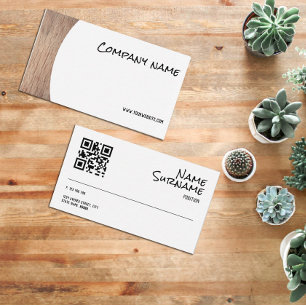 Visita Tarjeta de presentación QR de fotografía de madera