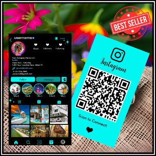 Visita Tarjeta de presentación QR de Instagram de agente