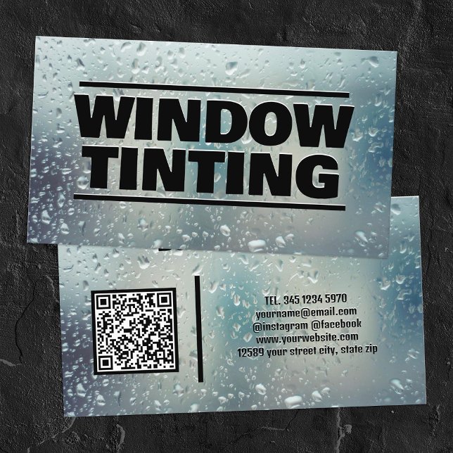 Visita Tarjeta de presentación QR del Personalizado de ma (Window Tinting Custom QR Business Cards)