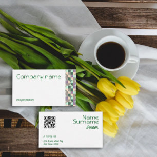 Visita Tarjeta de presentación QR en color azul turquesa 