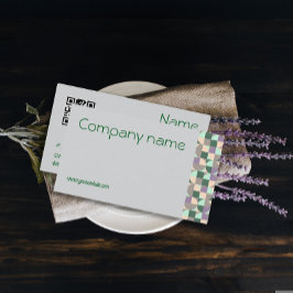 Visita Tarjeta de presentación QR gris azul turquesa tria