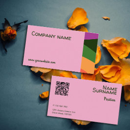 Visita Tarjeta de presentación QR naranja amarillo verde 