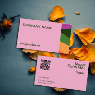 Visita Tarjeta de presentación QR naranja amarillo verde