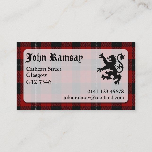 Visita Tarjeta de presentación Ramsay Tartan (Anverso)