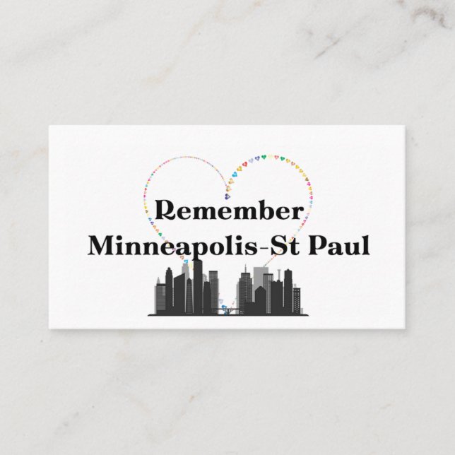 Visita Tarjeta de Presentación, Recordar Minneapolis St.  (Anverso)
