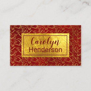 Visita Tarjeta de presentación Red and Gold Swirls