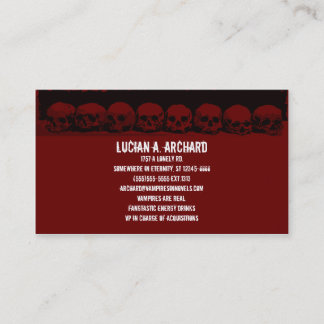 Visita Tarjeta de presentación Red Gothic Skulls