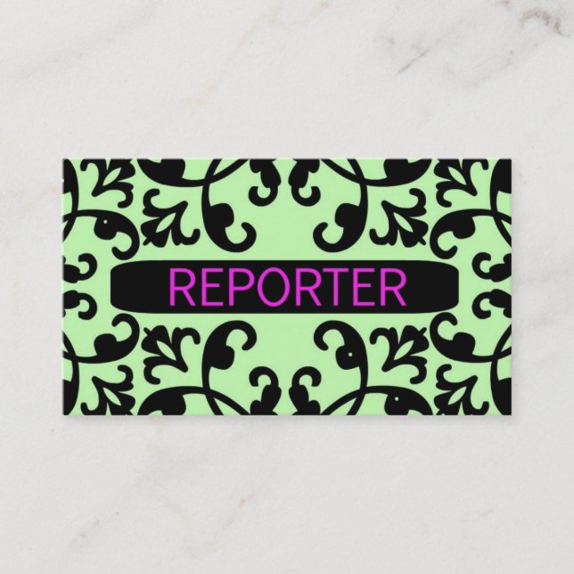 Visita Tarjeta de presentación Reporter Damask (Anverso)