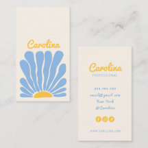 Tarjeta de presentación retro boho de flor genial