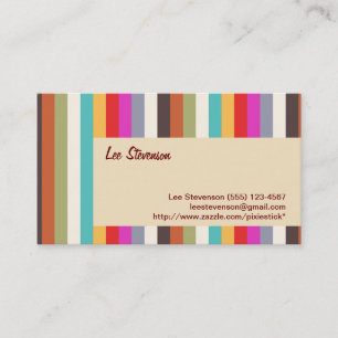 Visita Tarjeta de presentación Retro Colorful Stripes