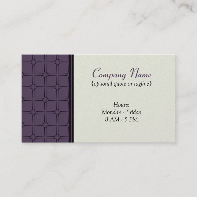 Visita Tarjeta de presentación Retro Fab, Plum (Anverso)