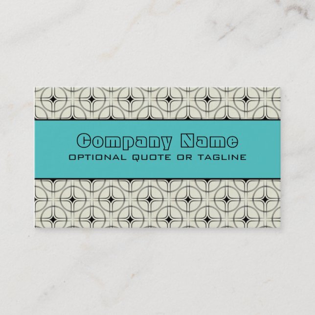 Visita Tarjeta de presentación Retro Glam, Turquesa (Anverso)