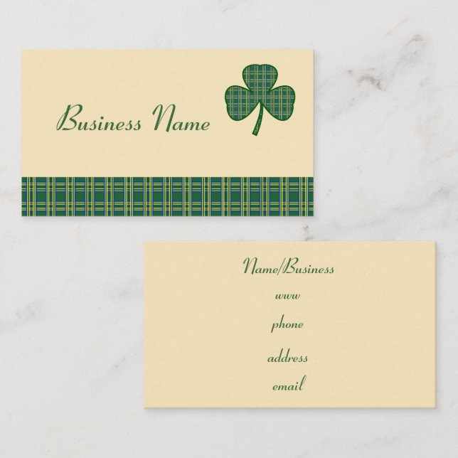 Visita Tarjeta de presentación Retro Shamrock (Anverso / Reverso)