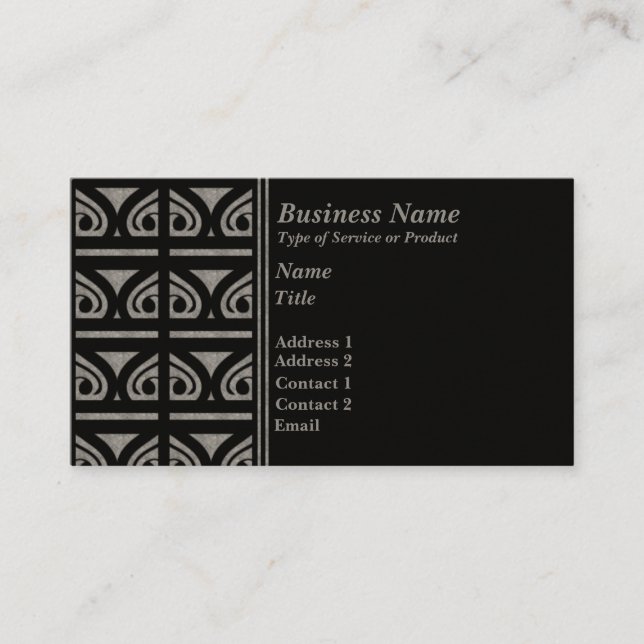 Visita Tarjeta de presentación Retro Tiles, Gris (Anverso)