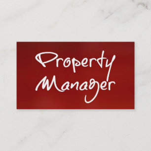 Visita Tarjeta de presentación roja de Property Manager