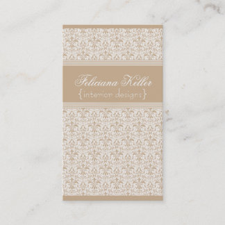 Visita Tarjeta de presentación Romantic Damask, Latte