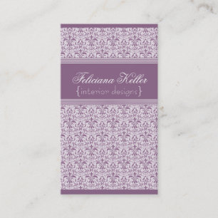 Visita Tarjeta de presentación Romántica Damask, Lilac