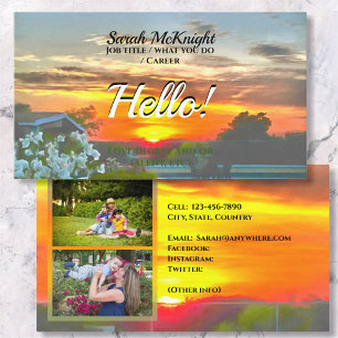 Visita Tarjeta de Presentación Rooftop Sunset Hello 2295