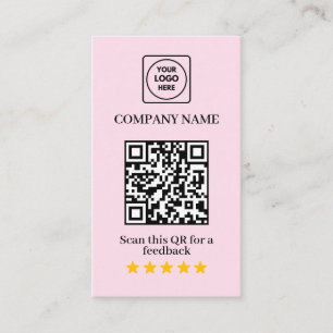 Visita Tarjeta de presentación rosa con código QR de rese