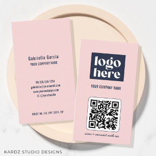 Visita Tarjeta de presentación rosa con logotipo de códig