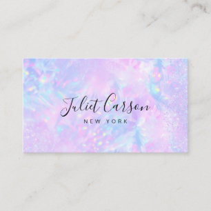 Visita Tarjeta de presentación rosa opal holográfica