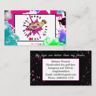 Visita Tarjeta de presentación rosa Paint Splatt