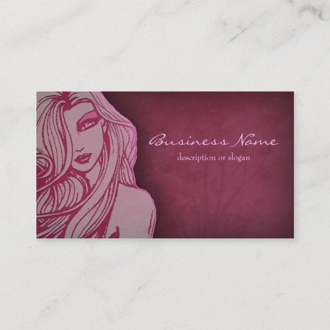 Visita Tarjeta de presentación rosa profundo para mujer h (Anverso)
