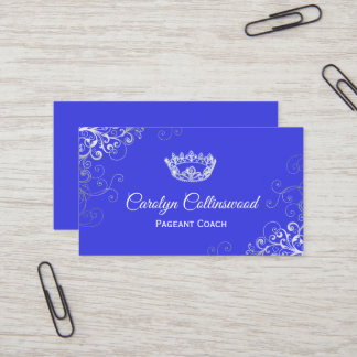 Visita Tarjeta de presentación Royal Blue and Silver Page