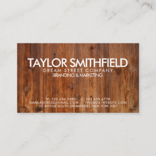 Visita Tarjeta de presentación rústica de madera