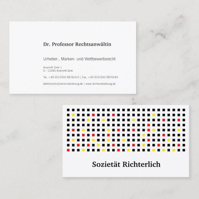 Visita Tarjeta de presentación Schwarz Rot Gold (Anverso / Reverso)