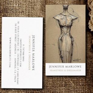 Visita Tarjeta de presentación Seamstress Dressmaker Tail