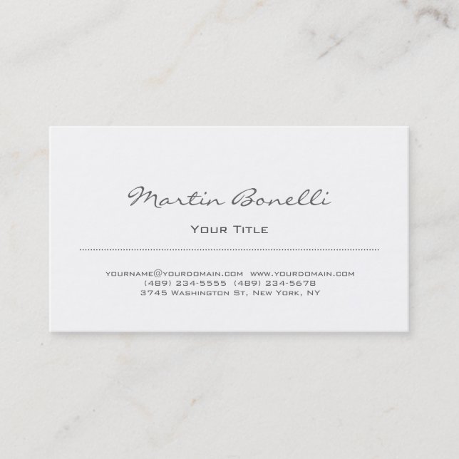 Visita Tarjeta de presentación sencilla con guión blanco  (Anverso)